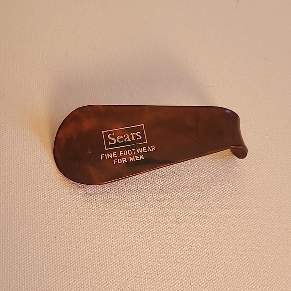 Vintage Sears Brown Plastic Shoe Horn